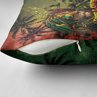 One Love Afro Haiti Pillow Cover Rastafarian Lion Reggae Grunge Style