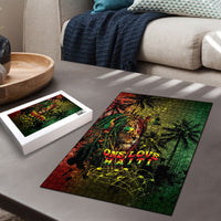 One Love Afro Haiti Puzzle Rastafarian Lion Reggae Grunge Style