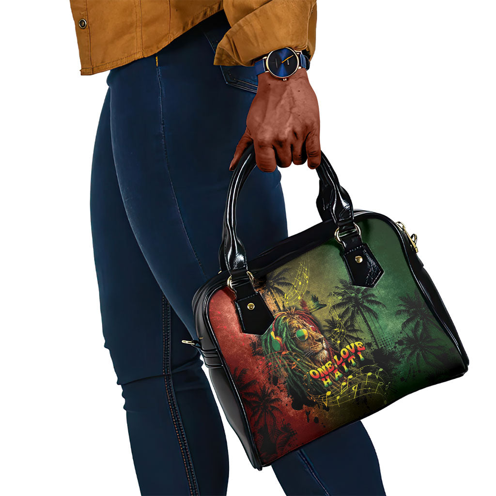 One Love Afro Haiti Shoulder Handbag Rastafarian Lion Reggae Grunge Style