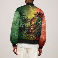 One Love Afro Haiti Sleeve Zip Bomber Jacket Rastafarian Lion Reggae Grunge Style
