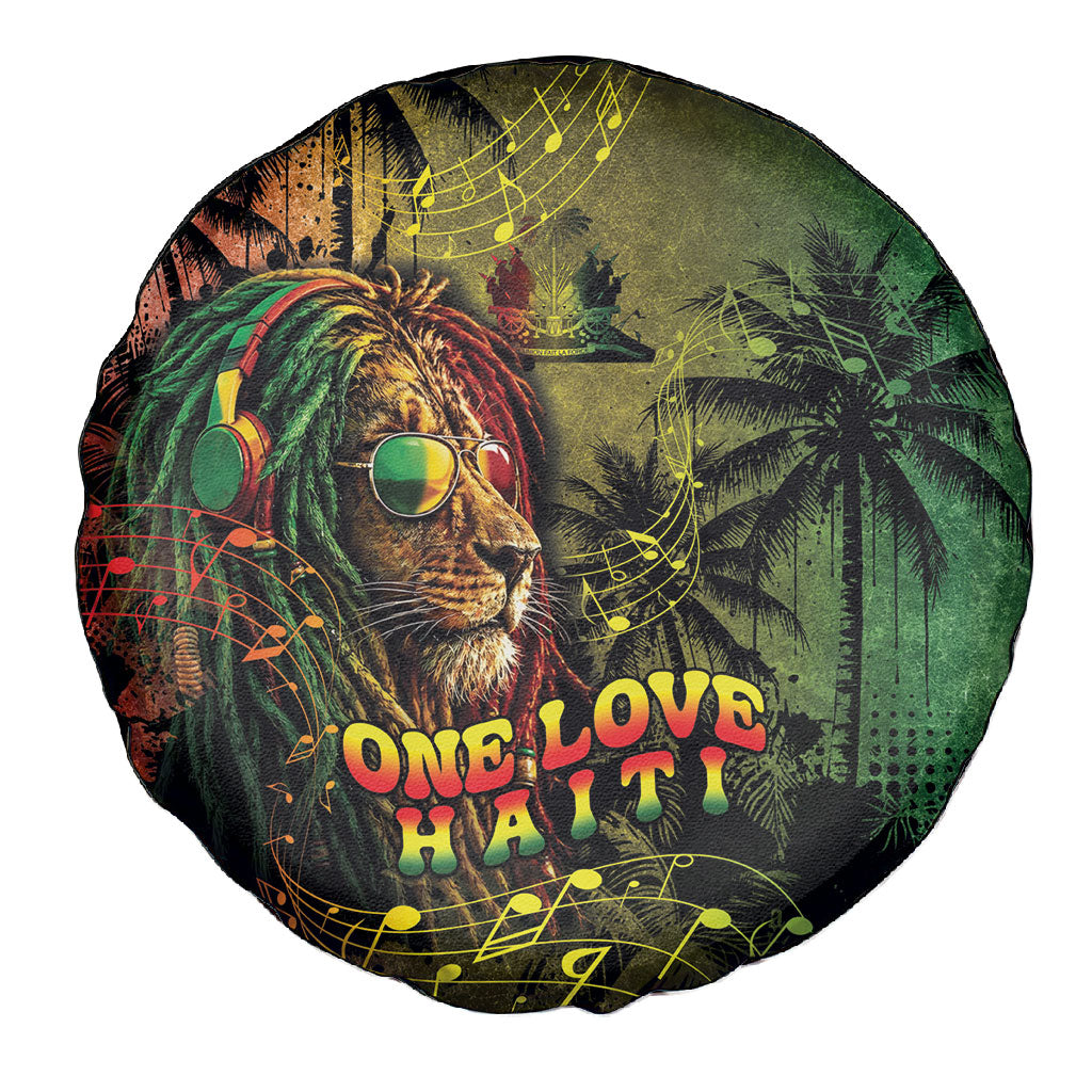 One Love Afro Haiti Spare Tire Cover Rastafarian Lion Reggae Grunge Style