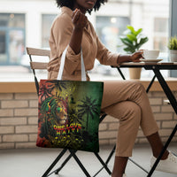 One Love Afro Haiti Tote Bag Rastafarian Lion Reggae Grunge Style