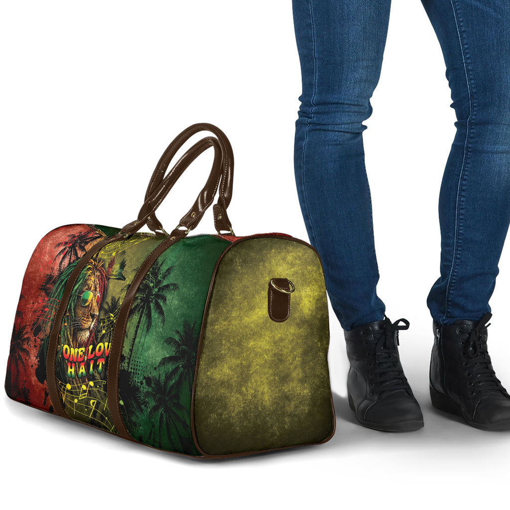 One Love Afro Haiti Travel Bag Rastafarian Lion Reggae Grunge Style