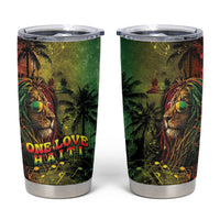One Love Afro Haiti Tumbler Cup Rastafarian Lion Reggae Grunge Style
