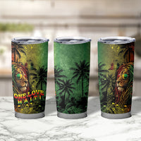 One Love Afro Haiti Tumbler Cup Rastafarian Lion Reggae Grunge Style
