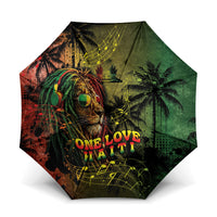 One Love Afro Haiti Umbrella Rastafarian Lion Reggae Grunge Style