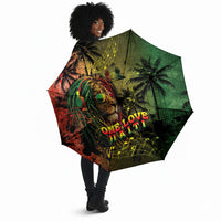 One Love Afro Haiti Umbrella Rastafarian Lion Reggae Grunge Style
