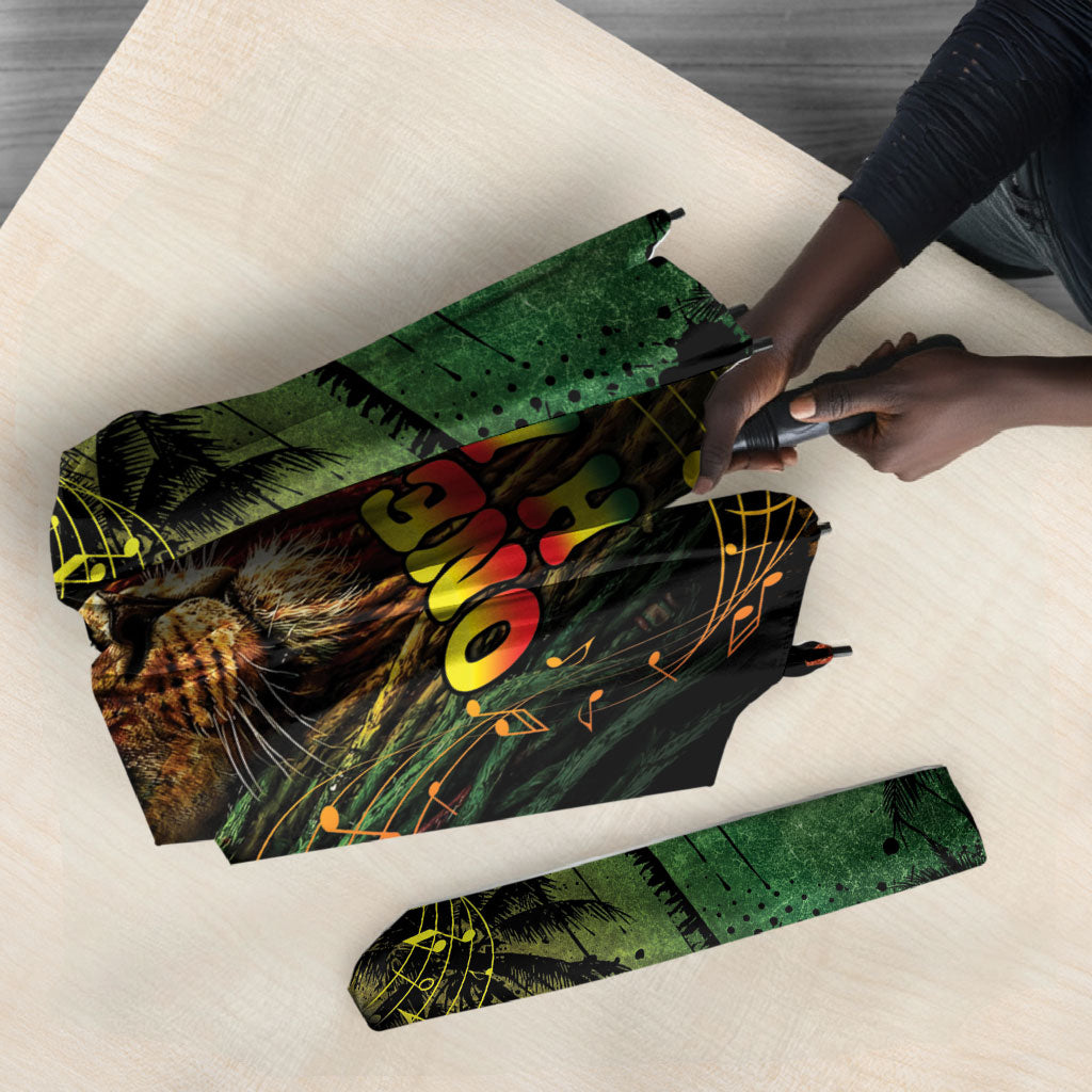 One Love Afro Haiti Umbrella Rastafarian Lion Reggae Grunge Style