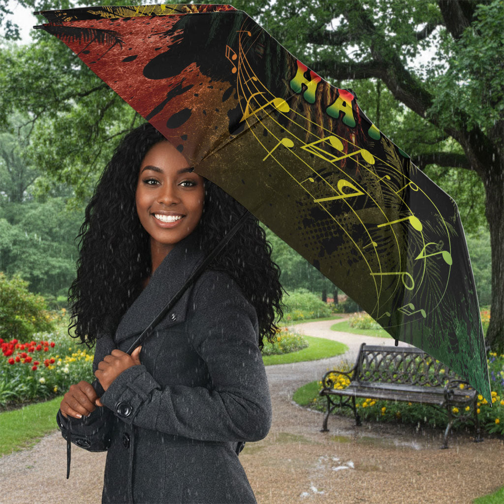 One Love Afro Haiti Umbrella Rastafarian Lion Reggae Grunge Style