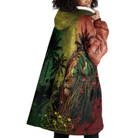 One Love Afro Haiti Wearable Blanket Hoodie Rastafarian Lion Reggae Grunge Style