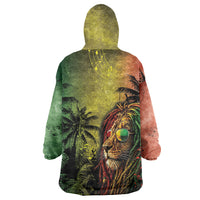 One Love Afro Haiti Wearable Blanket Hoodie Rastafarian Lion Reggae Grunge Style