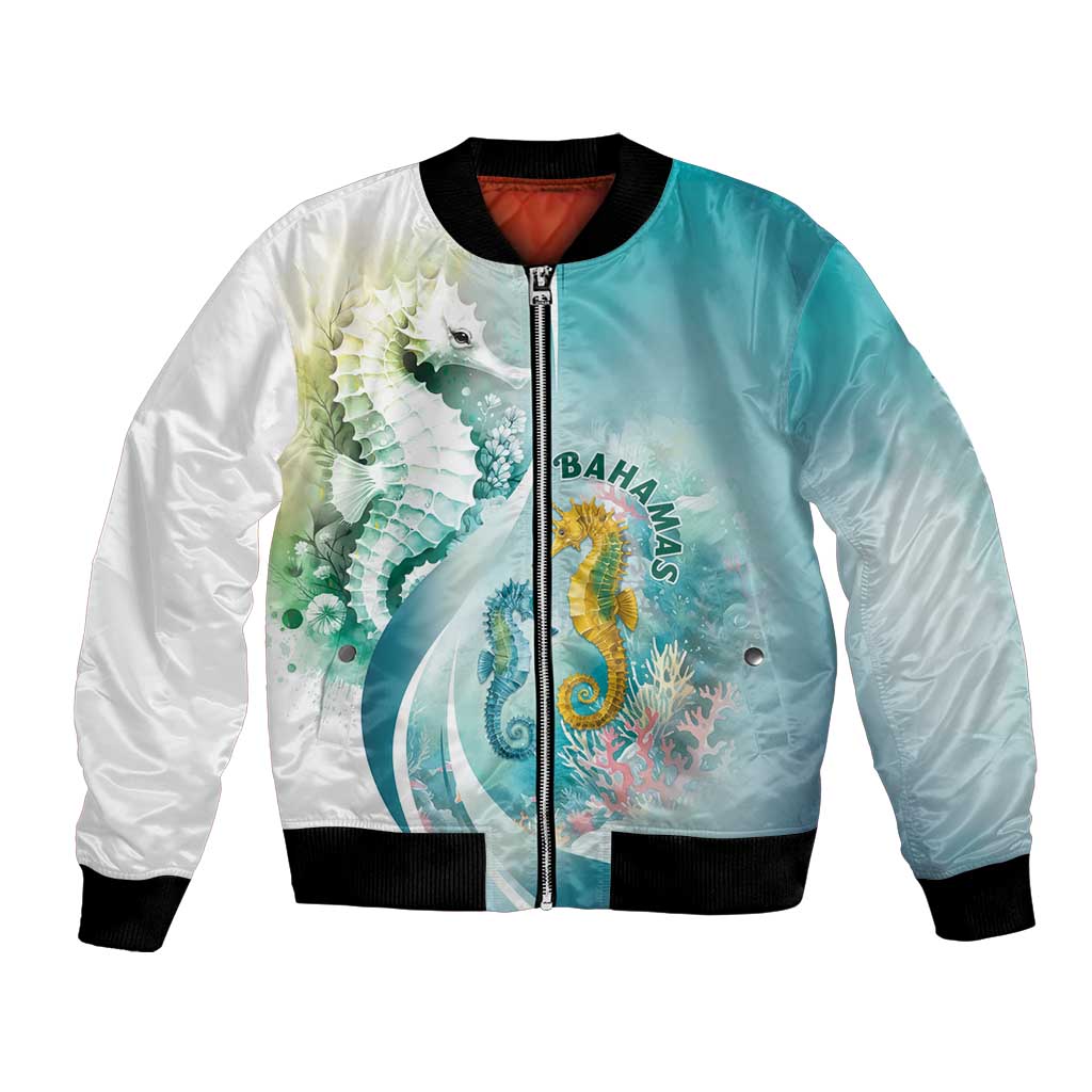 Bahamas Seahorse Bomber Jacket Ocean Spirit - Wonder Print Shop