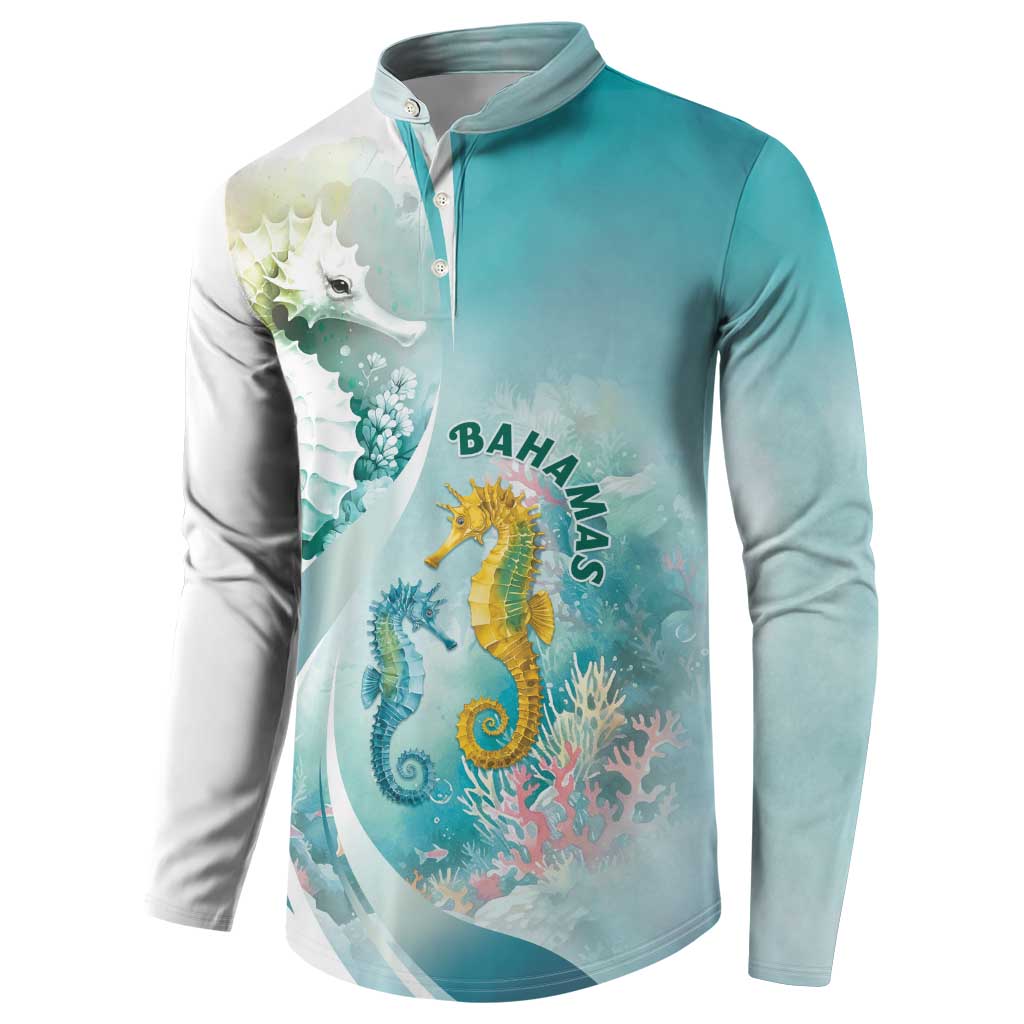 Bahamas Seahorse Button Sweatshirt Ocean Spirit - Wonder Print Shop