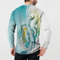 Bahamas Seahorse Button Sweatshirt Ocean Spirit - Wonder Print Shop