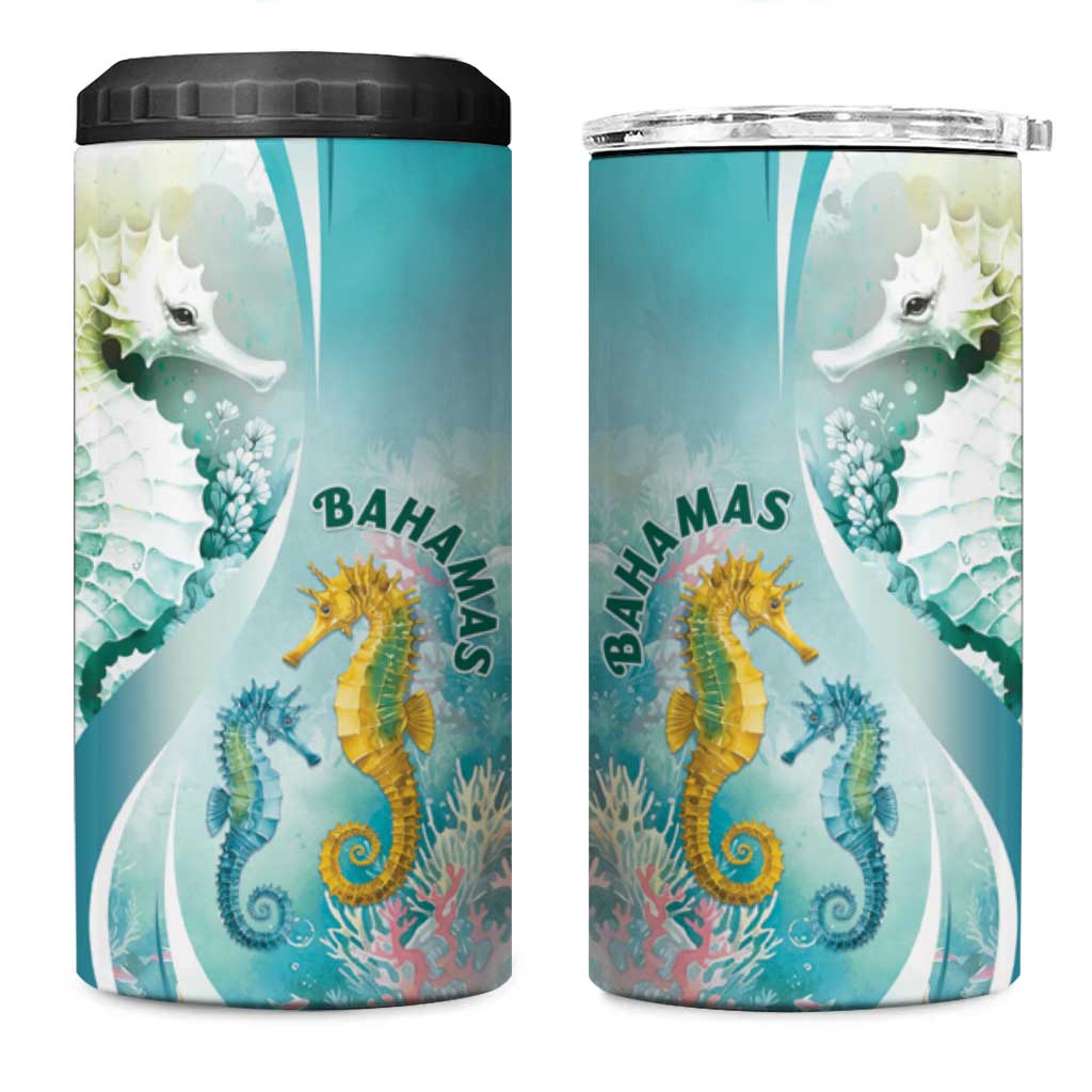 Bahamas Seahorse 4 in 1 Can Cooler Tumbler Ocean Spirit - Wonder Print Shop
