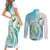 Bahamas Seahorse Couples Matching Short Sleeve Bodycon Dress and Long Sleeve Button Shirt Ocean Spirit - Wonder Print Shop