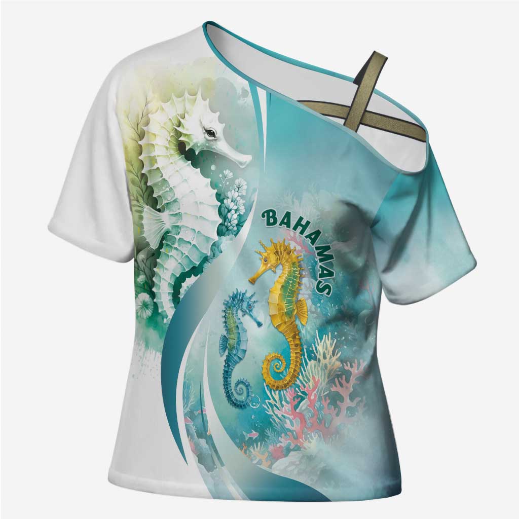 Bahamas Seahorse Cross Shoulder Shirt Ocean Spirit - Wonder Print Shop