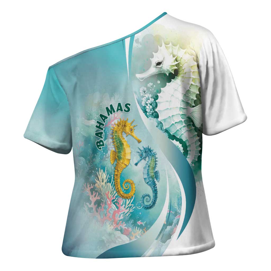 Bahamas Seahorse Cross Shoulder Shirt Ocean Spirit - Wonder Print Shop