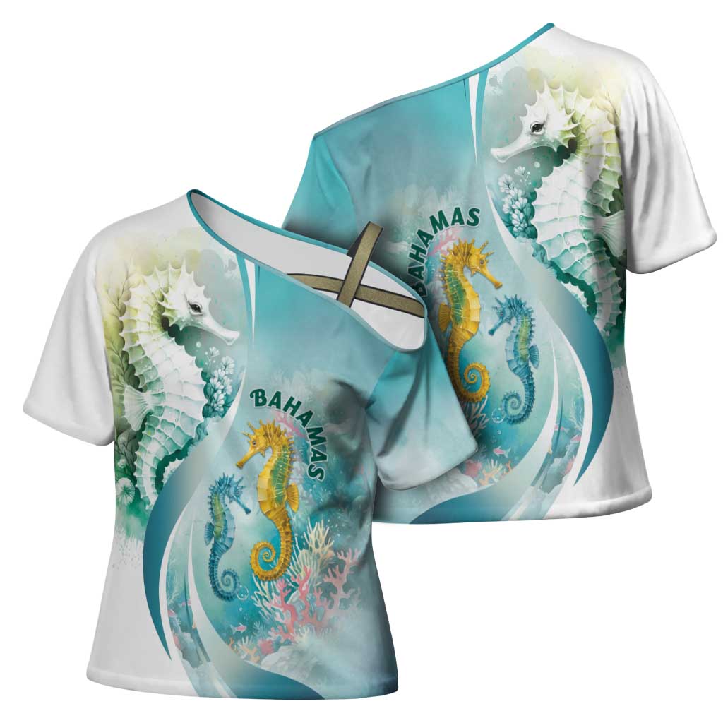 Bahamas Seahorse Cross Shoulder Shirt Ocean Spirit - Wonder Print Shop