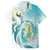 Bahamas Seahorse Family Matching Off The Shoulder Long Sleeve Dress and Hawaiian Shirt Ocean Spirit - Wonder Print Shop