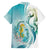 Bahamas Seahorse Family Matching Off The Shoulder Long Sleeve Dress and Hawaiian Shirt Ocean Spirit - Wonder Print Shop