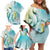 Bahamas Seahorse Family Matching Off Shoulder Short Dress and Hawaiian Shirt Ocean Spirit - Wonder Print Shop