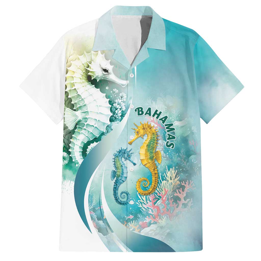 Bahamas Seahorse Family Matching Summer Maxi Dress and Hawaiian Shirt Ocean Spirit - Wonder Print Shop