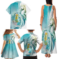 Bahamas Seahorse Family Matching Tank Maxi Dress and Hawaiian Shirt Ocean Spirit - Wonder Print Shop