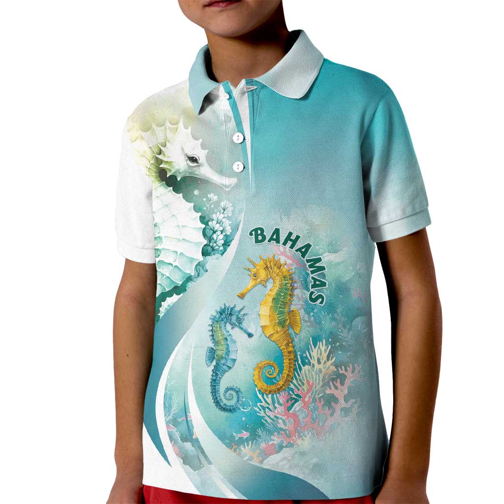Bahamas Seahorse Kid Polo Shirt Ocean Spirit - Wonder Print Shop