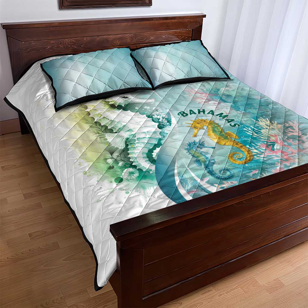 Bahamas Seahorse Quilt Bed Set Ocean Spirit - Wonder Print Shop