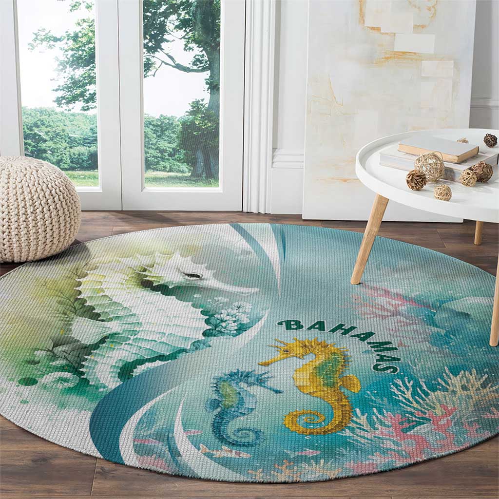 Bahamas Seahorse Round Carpet Ocean Spirit - Wonder Print Shop
