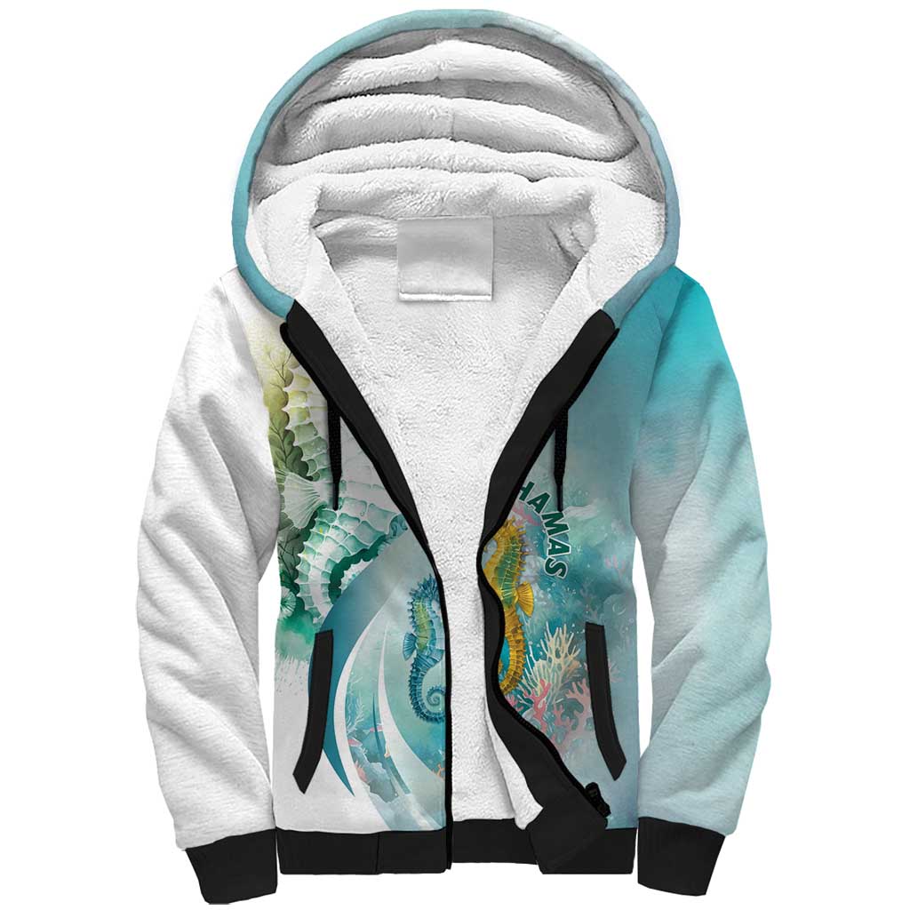 Bahamas Seahorse Sherpa Hoodie Ocean Spirit - Wonder Print Shop