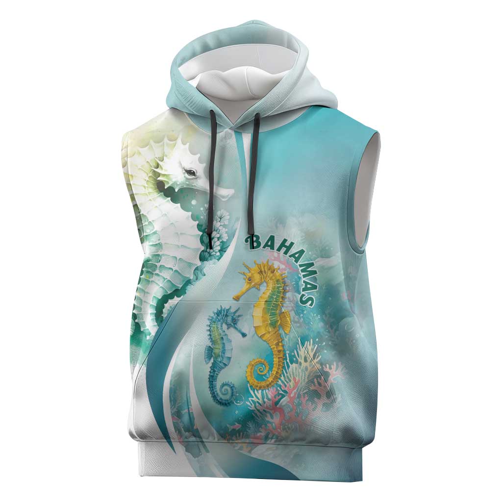 Bahamas Seahorse Sleeveless Hoodie Ocean Spirit - Wonder Print Shop