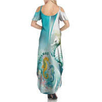 Bahamas Seahorse Summer Maxi Dress Ocean Spirit - Wonder Print Shop