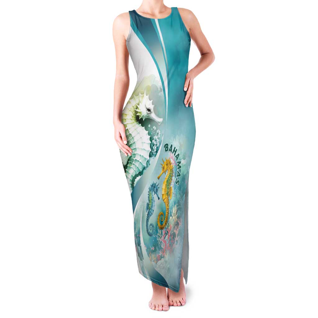 Bahamas Seahorse Tank Maxi Dress Ocean Spirit - Wonder Print Shop