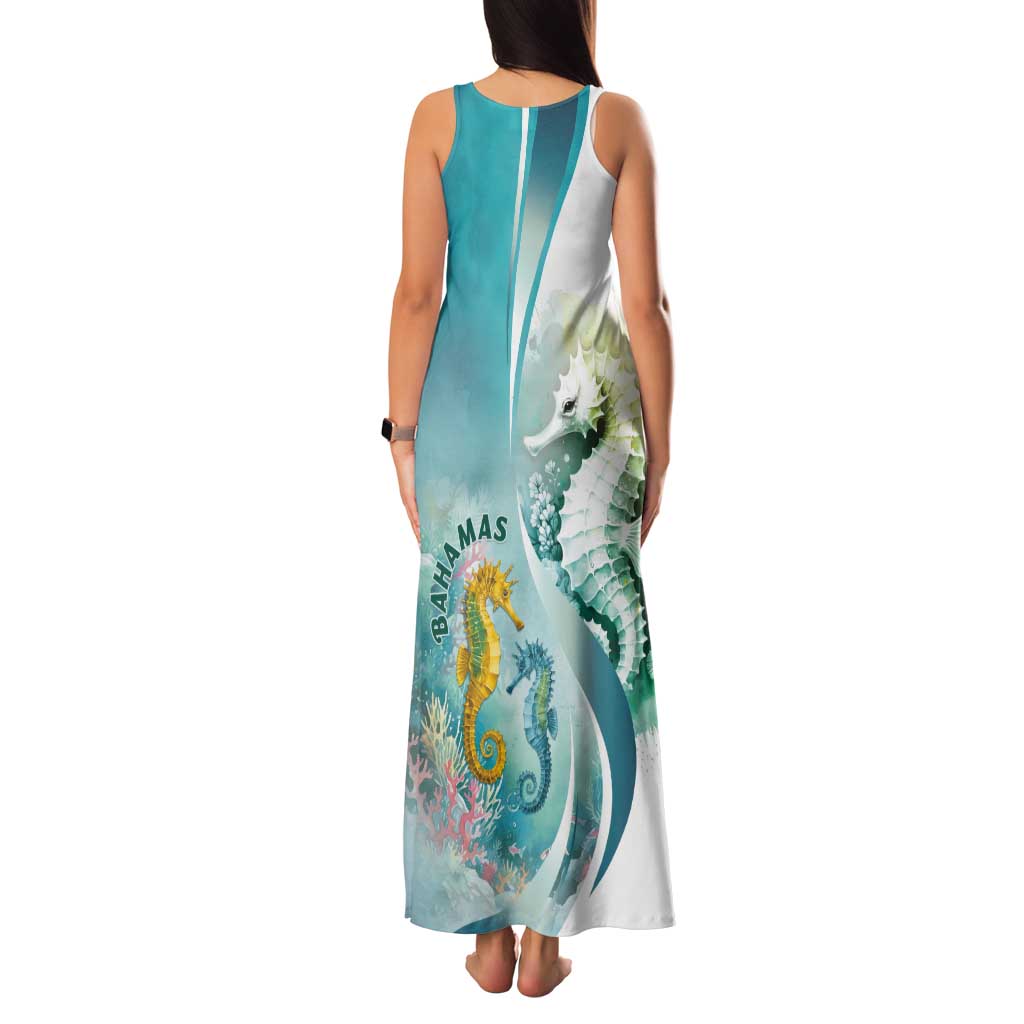 Bahamas Seahorse Tank Maxi Dress Ocean Spirit - Wonder Print Shop