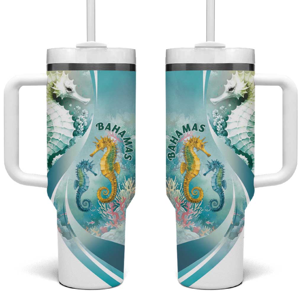 Bahamas Seahorse Tumbler With Handle Ocean Spirit - Wonder Print Shop