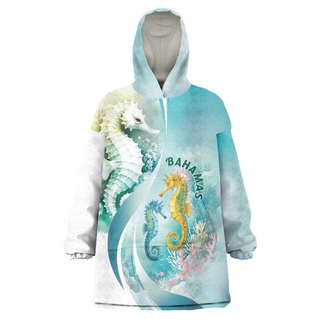 Bahamas Seahorse Wearable Blanket Hoodie Ocean Spirit - Wonder Print Shop