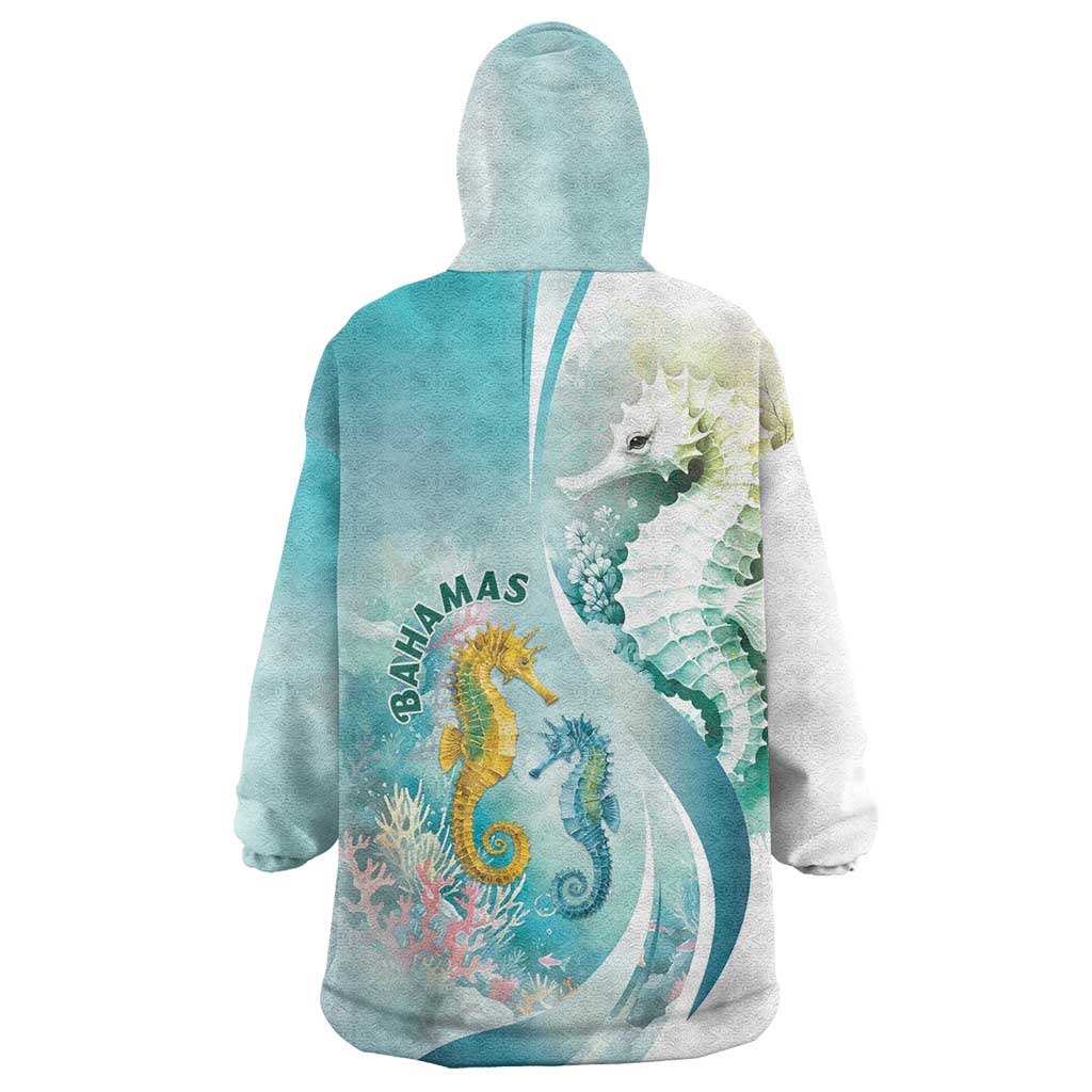 Bahamas Seahorse Wearable Blanket Hoodie Ocean Spirit - Wonder Print Shop