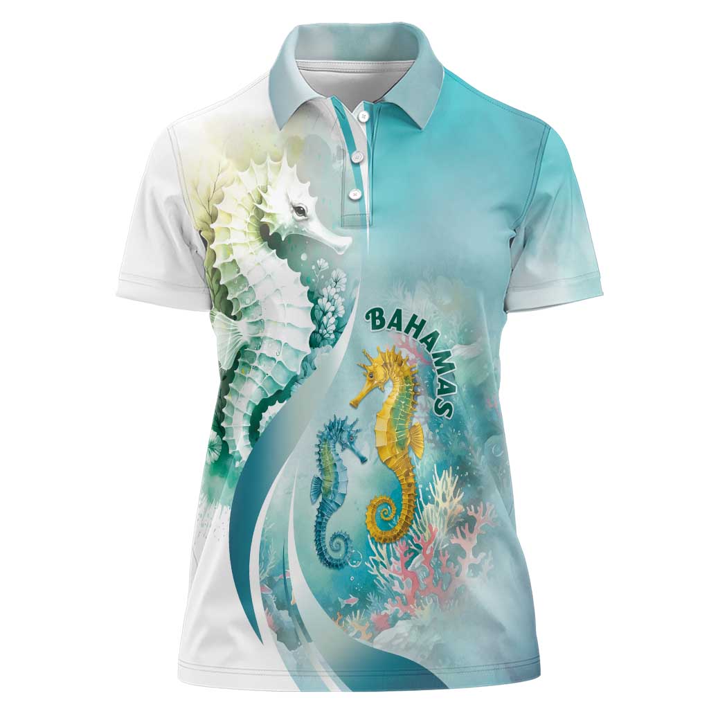 Bahamas Seahorse Women Polo Shirt Ocean Spirit - Wonder Print Shop