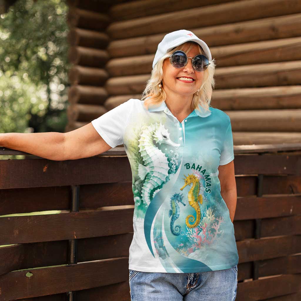 Bahamas Seahorse Women Polo Shirt Ocean Spirit - Wonder Print Shop