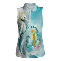 Bahamas Seahorse Women Sleeveless Polo Shirt Ocean Spirit - Wonder Print Shop