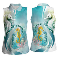 Bahamas Seahorse Women Sleeveless Polo Shirt Ocean Spirit - Wonder Print Shop