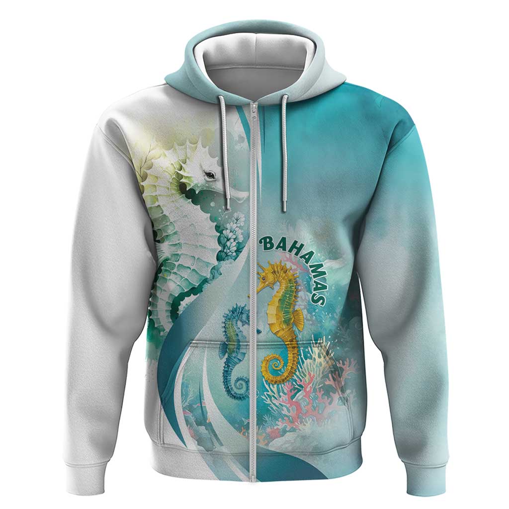 Bahamas Seahorse Zip Hoodie Ocean Spirit - Wonder Print Shop