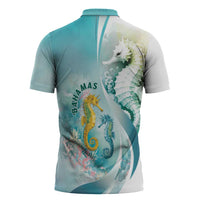 Bahamas Seahorse Zipper Polo Shirt Ocean Spirit - Wonder Print Shop