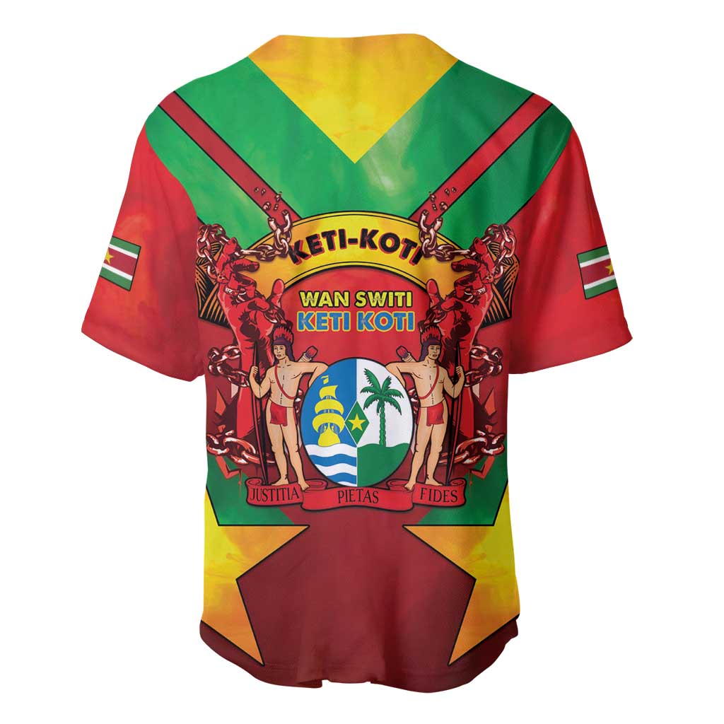 Suriname Emancipation Day Baseball Jersey Wan Switi Keti Koti - Wonder Print Shop