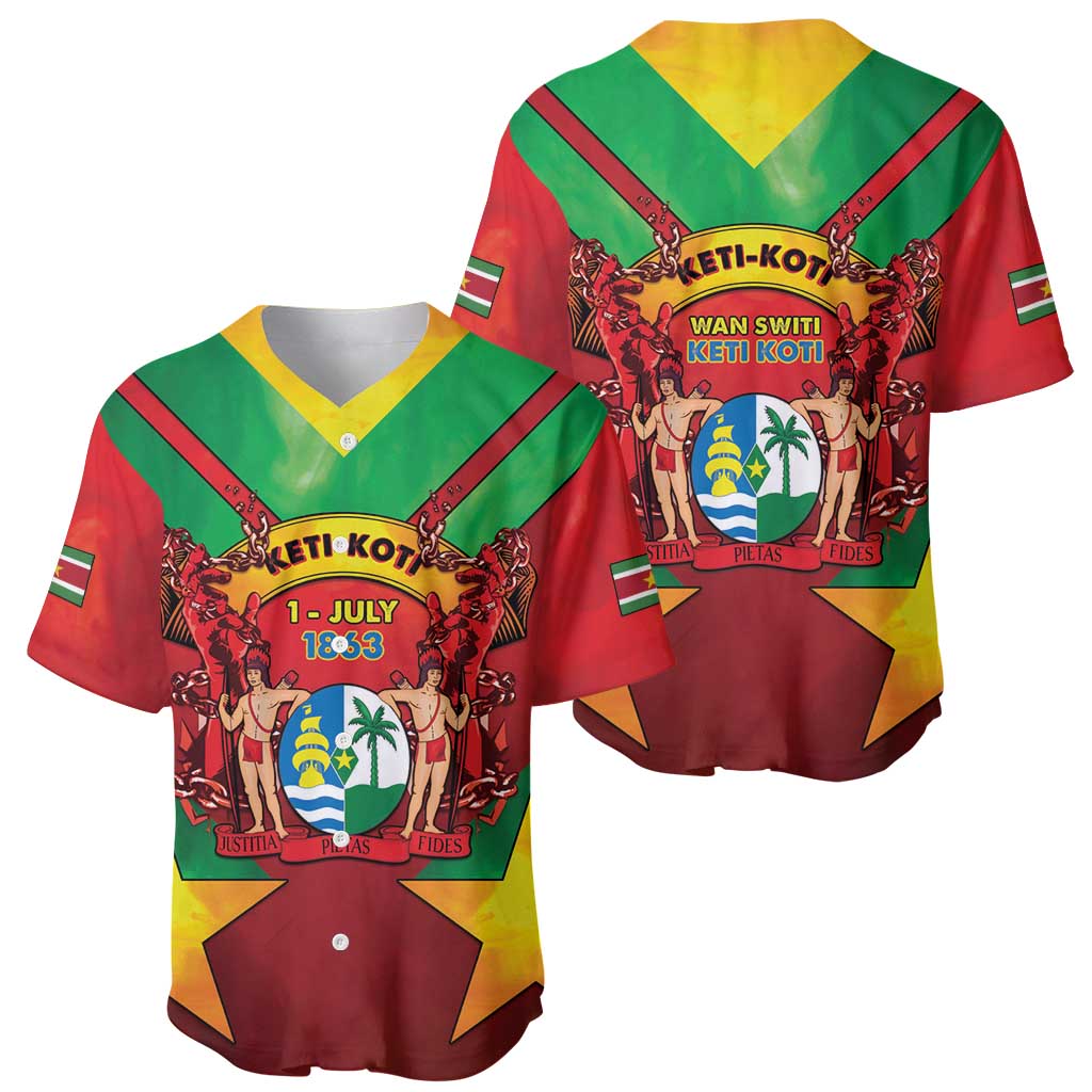 Suriname Emancipation Day Baseball Jersey Wan Switi Keti Koti - Wonder Print Shop
