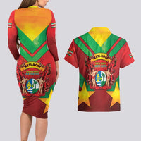 Suriname Emancipation Day Couples Matching Long Sleeve Bodycon Dress and Hawaiian Shirt Wan Switi Keti Koti - Wonder Print Shop