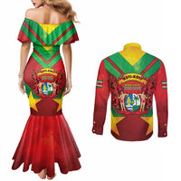 Suriname Emancipation Day Couples Matching Mermaid Dress and Long Sleeve Button Shirt Wan Switi Keti Koti - Wonder Print Shop