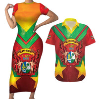 Suriname Emancipation Day Couples Matching Short Sleeve Bodycon Dress and Hawaiian Shirt Wan Switi Keti Koti - Wonder Print Shop